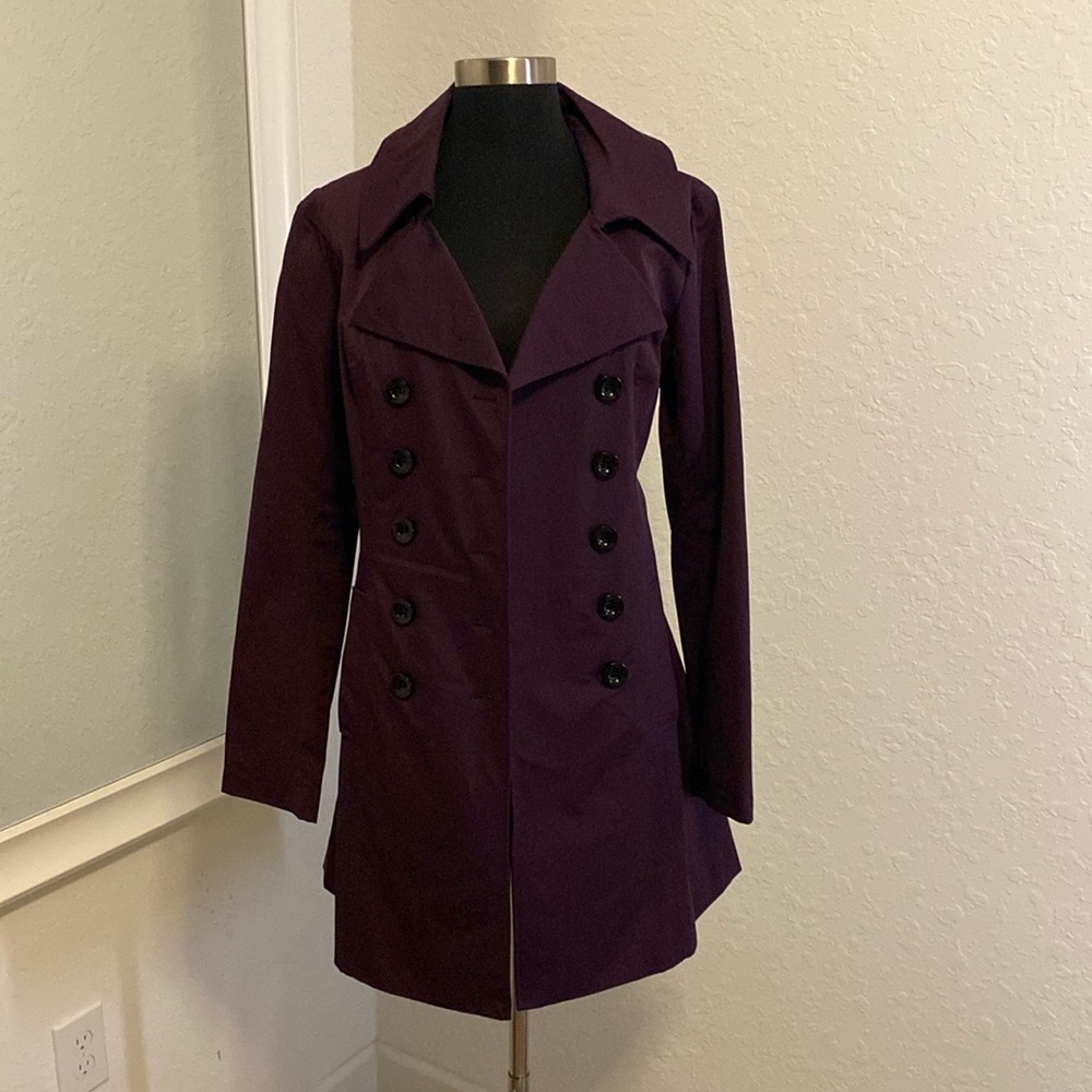 Plum trench coat